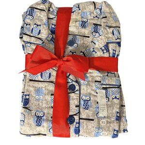 Flannel Owl Print Pajama Set XL Intimate Essentials Blue & Gray Cozy Sleepwear